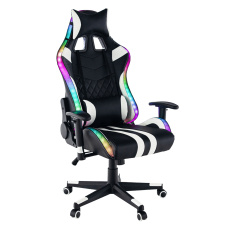 Kancelářské / herní křeslo s RGB podsvícením, černá / bílá / barevný vzor, ZOPA NEW Kancelářské / herní křeslo s RGB podsvícením, černá / bílá / barevný vzor, ZOPA NEW
