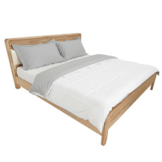 Manželská postel, 180x200, masivní dřevo, přírodní, KIMIA