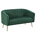 Designový 2-sed, tmavě zelená Velvet látka/gold chrom-zlatý, BAGY
