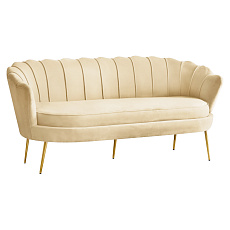 Luxusní pohovka, 3-sed, béžová Velvet látka/zlatá, Art-deco, NOBLEO TYP 2 Luxusní pohovka, 3-sed, béžová Velvet látka/zlatá, Art-deco, NOBLEO TYP 2