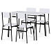 Jídelní set s 4 židlemi, 110x70x76cm, mdf, bílá, AUT-O2155 WT
