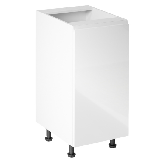 Spodní skříňka, bílá / bílá extra vysoký lesk, pravá, AURORA D40
