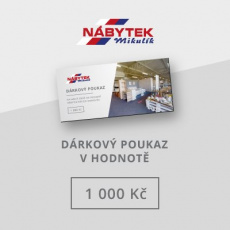 Nábytek Mikulík Vranovice Dárkový poukaz Nábytek Mikulík - Na nákup zboží na prodejně Nábytek Mikulík Vranovice - V hodnotě 1.000,- Nábytek Mikulík Vranovice Dárkový poukaz Nábytek Mikulík - Na nákup zboží na prodejně Nábytek Mikulík Vranovice - V hodnotě 1.000,-