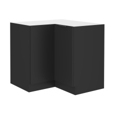 Spodní rohová skříňka, černá, SIBER 90x90 DN 2F BB