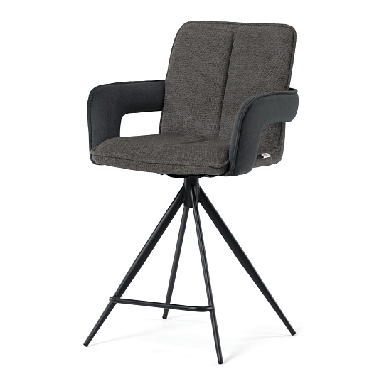 Barová židle otočná 180°, šedá, látka, AUB-F1146 GREY2