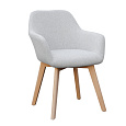 Designové křeslo, světlešedá/ buk, CLORIN