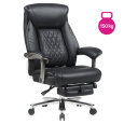 Kancelářské křeslo, černá ekokůže/chrom, nosnost 150 kg, URIEN