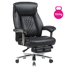 Kancelářské křeslo, černá ekokůže/chrom, nosnost 150 kg, URIEN Kancelářské křeslo, černá ekokůže/chrom, nosnost 150 kg, URIEN