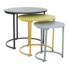 Set tří příručních stolků, černá/žlutá/šedá, RONELT NEW