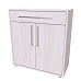 NÁBYTEK MIKULÍK s.r.o. ELITE S - komoda, 60 až 90cm × 86 × 36/43cm Šířka: 80cm, Hloubka: 43cm, Dekor: modřín latté