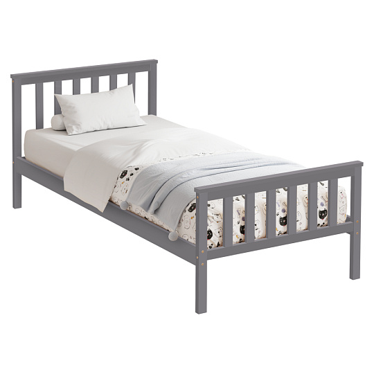 Postel s roštem, šedá, 90x200, ANATRA