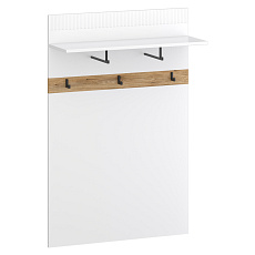 Věšáková stěna 80, bílá/dub evoke, VELIS