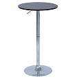 Barový stůl s nastavitelnou výškou, černá, průměr 60 cm, BRANY 3 NEW