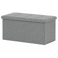 Taburet s úložným prostorem, šedá, jemně hrubá látka, TAB-462 GREY2