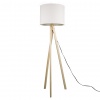 Stojací lampa, bílá / přírodní dřevo, LILA TYP 6