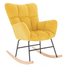 Designové houpací křeslo, žlutá, KEMARO Designové houpací křeslo, žlutá, KEMARO
