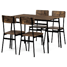 Jídelní set s 4 židlemi, 110x70x76cm, mdf, old wood, AUT-O2155 OLW