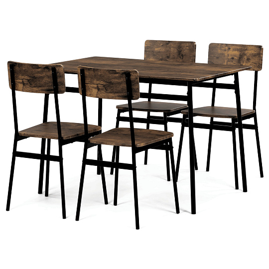 Jídelní set s 4 židlemi, 110x70x76cm, mdf, old wood, AUT-O2155 OLW Jídelní set s 4 židlemi, 110x70x76cm, mdf, old wood, AUT-O2155 OLW