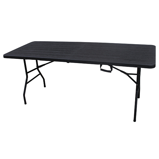 Zahradní stůl 180x74cm, kov, plast, černá, AZ-K1003 BK