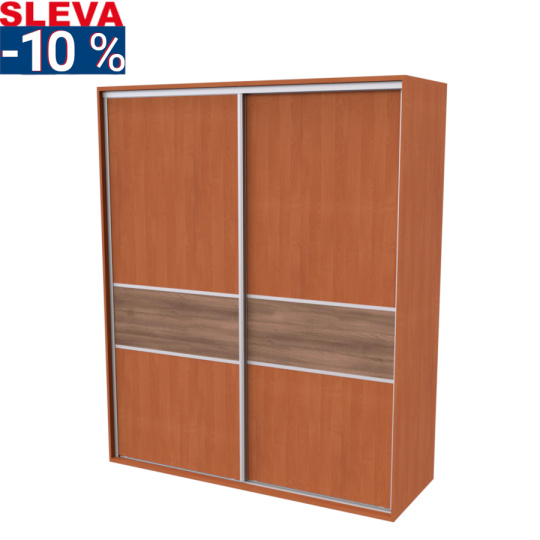Nábytek Mikulík Vranovice Skříň FLEXI 2 š.220cm v.220cm : 2x dveře dělené LTD: - olše