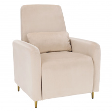 Relaxační polohovací křeslo, béžová Velvet látka, NAURO Relaxační polohovací křeslo, béžová Velvet látka, NAURO