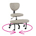 Ergonomická klekačka, šedohnědá Taupe ekokůže/černá, SAMER