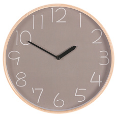 Hodiny nástěnné - pr. 32 cm, MDF a dřevěný rám, barva šedá