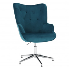 Designové křeslo, petrolejová Velvet látka / chrom, MARLOV Designové křeslo, petrolejová Velvet látka / chrom, MARLOV