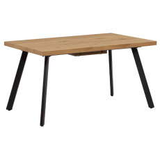 Jídelní stůl, rozkládací, dub / kov, 140-180x80 cm, AKAIKO