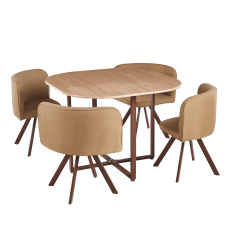 Jídelní set 1+4, světle hnědá/přírodní, BEVIS NEW Jídelní set 1+4, světle hnědá/přírodní, BEVIS NEW