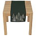 Ubrus - běhoun, zasněžené stromy, zelený, 100% polyester, 40 x 140 cm