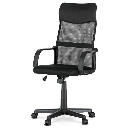 Kancelářská židle, houpací mechanismus, černá síťovina, KA-L601 BK