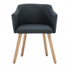 Designové křeslo, šedá látka / dřevo, DIPSY