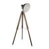 Stojací lampa, tmavě šedý kov / dřevo, CINDA TYP 27