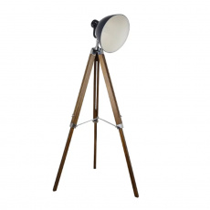Stojací lampa, tmavě šedý kov / dřevo, CINDA TYP 27 Stojací lampa, tmavě šedý kov / dřevo, CINDA TYP 27