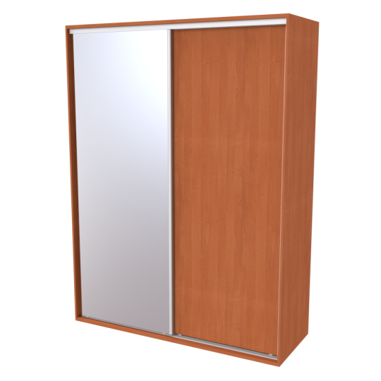 Nábytek Mikulík Vranovice Skříň FLEXI 2 š.180cm v.240cm : 1x dveře plné , 1x zrcadlo - olše
