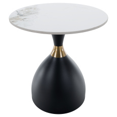 Konferenční stolek, bílý mramor/černá/zlatá, ODIS NEW Konferenční stolek, bílý mramor/černá/zlatá, ODIS NEW