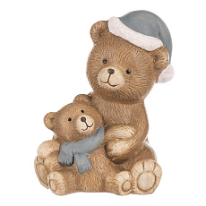Medvěd s medvídětem - sedící, keramická figurka Medvěd s medvídětem - sedící, keramická figurka