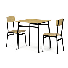 Jídelní set s 2 židlemi, 70x70x76cm, mdf, divoký dub, AUT-O2121 OAK