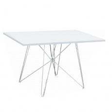Jídelní stůl, MDF / bílá / HG lesk, 120x80 cm, ARTEM
