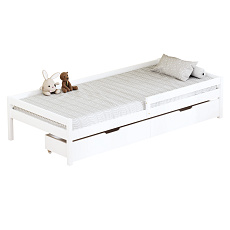 Postel s úložným prostorem, 90x200, bílá, MIX NEW