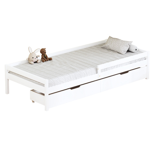 Postel s úložným prostorem, 90x200, bílá, MIX NEW