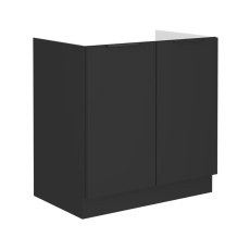 Dřezová skříňka, černá, SIBER 80 ZL 2F BB