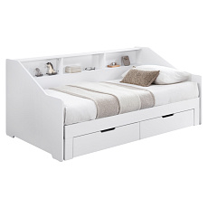 Rozkládací postel, bílá, MONETA