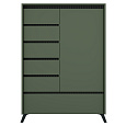 Komoda, smoke zelená/černá, LONGY REG1D5S1K