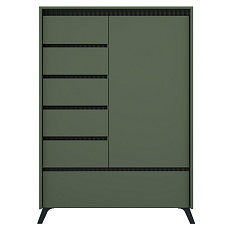 Komoda, smoke zelená/černá, LONGY REG1D5S1K Komoda, smoke zelená/černá, LONGY REG1D5S1K