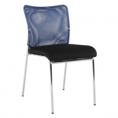 Zasedací židle, modrá/černá/chrom, ALTAN