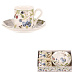 Hrneček s podšálky po 2 kusech - dárkový set, porcelán, bílý s lesními plody