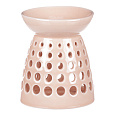 Aromalampa - porcelánová, kulaté otvory, barva meruňková