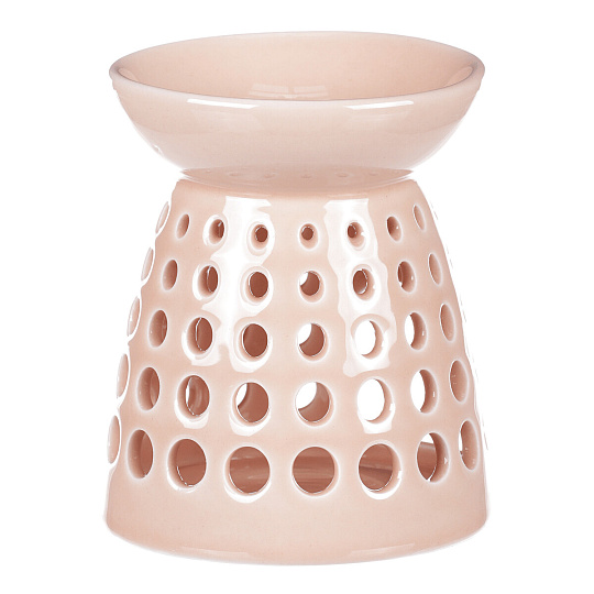 Aromalampa - porcelánová, kulaté otvory, barva meruňková